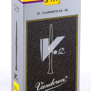 Cañas Vandoren Clarinete Sib V12, dureza 3.5+ (caja 10)