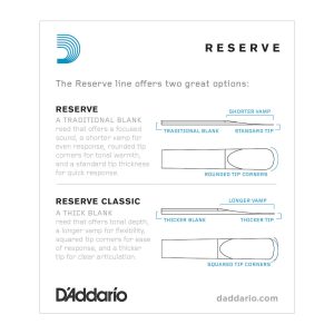 Cañas D’Addario «Reserve» Clarinete Bb, dureza 3.5+, caja 10